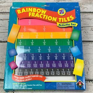 Learning Resources Rainbow Fraction Tiles with Tray - Visual Math, Ages‎ 6+ NEW